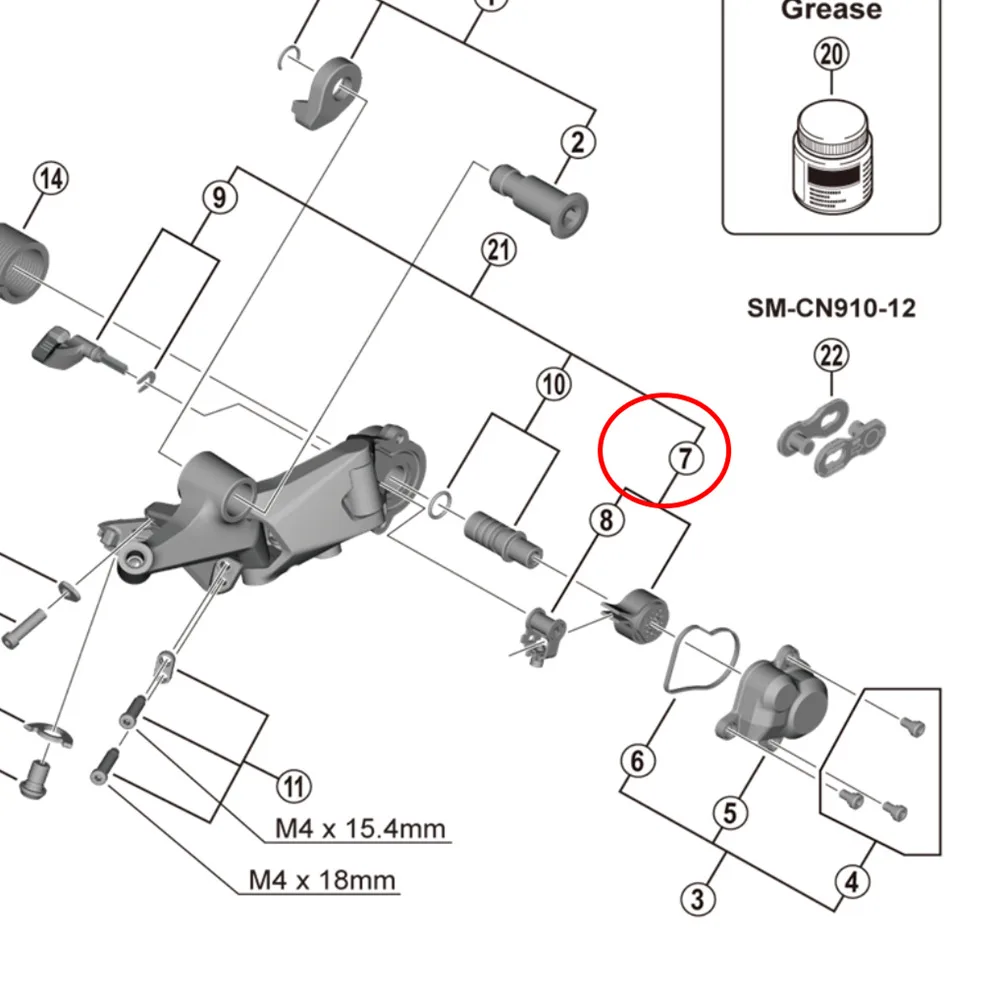 Unità Stabilizzatore Deragliatore Posteriore Shimano Slx Xt Xtr Cam Y3Gf98040 Y5Y198020