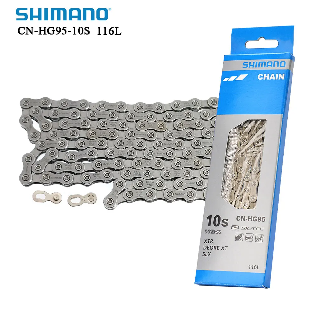 Shimano Deore Xt Cn- Hg95 Catena Mtb 10 Velocità 116 Link Catena Per Bici Da Strada Di Montagna Per Xtr Xt Slx Deore Hg95 Parti Di Ciclismo Per Bicicl