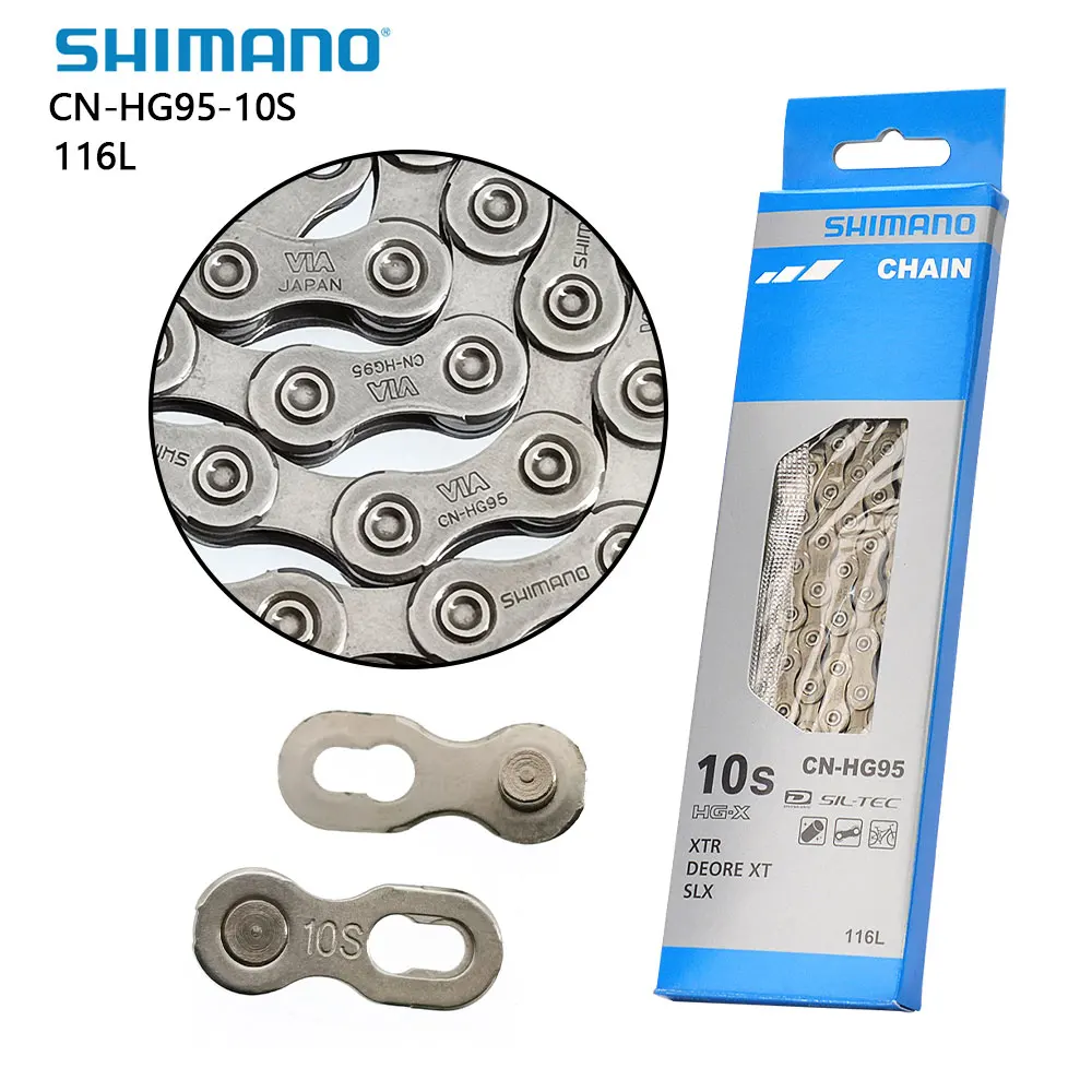 Shimano Deore Xt Cn- Hg95 Catena Mtb 10 Velocità 116 Link Catena Per Bici Da Strada Di Montagna Adatta A Xtr Xt Slx Deore Hg95 Parti Di Ciclismo Per B