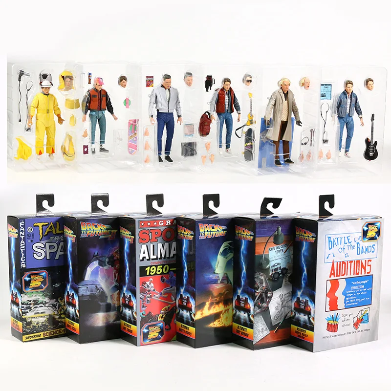 Neca Originale Torna Al Futuro Marty Mcfly Dr Brown Biff Tannen 7 "Action Figure Joint Mobile Modello Giocattolo