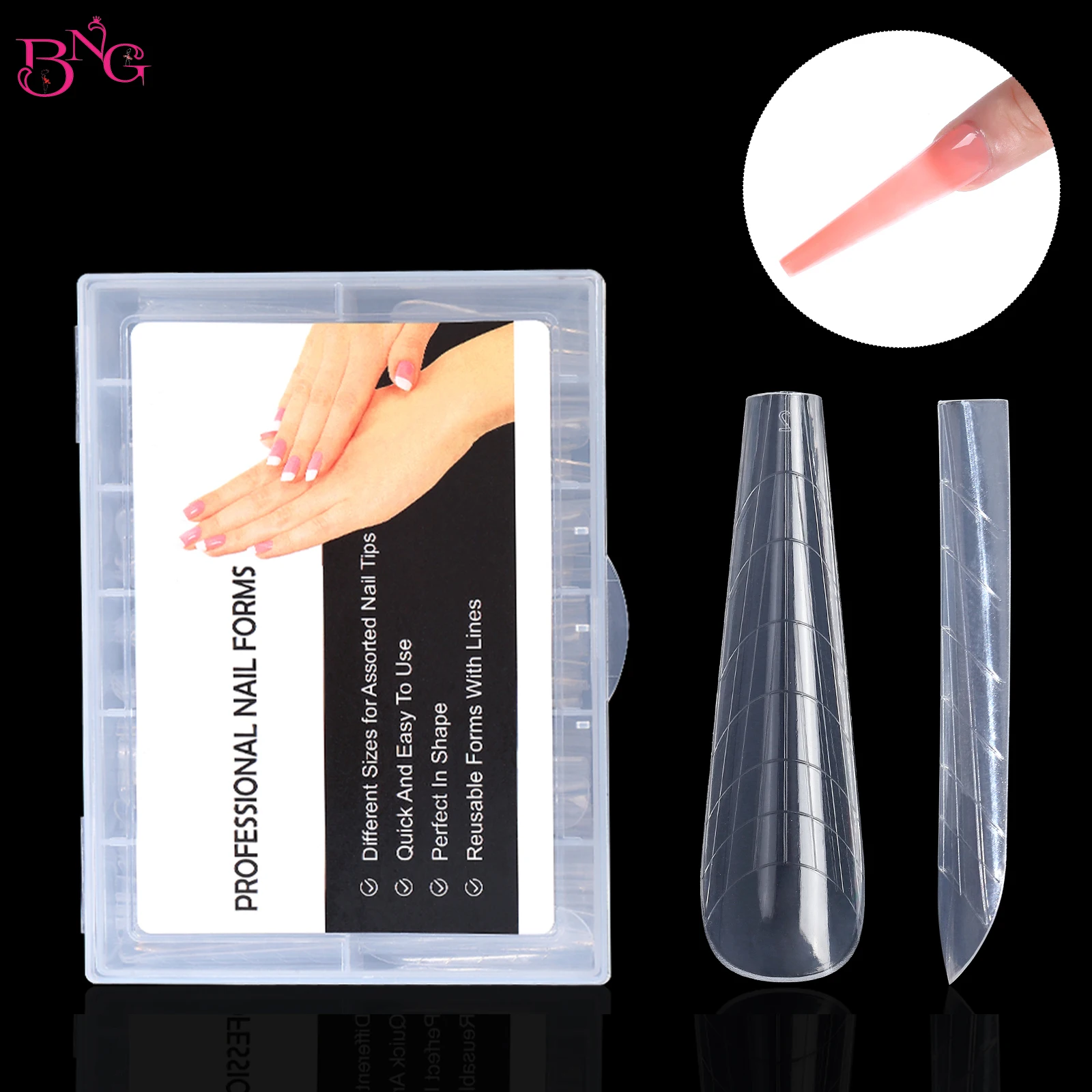 Bng Forme Superiori Per Unghie Forme Doppie Per Unghie Forme Per Estensione Copertura Completa Punte Per Stampi Per Gel A Costruzione Rapida Stampo Pe