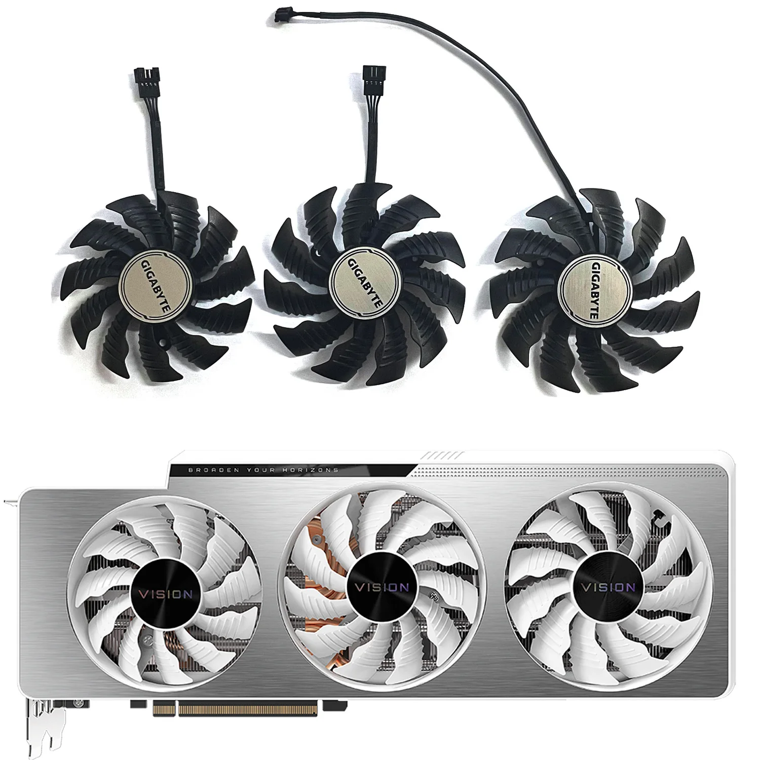 82Mm 87Mm T128015Su Pla09215S12H 12V Rtx3080 3090 Ventola Grafica Per Gigabyte Rtx 3070 Ti Rtx 3080 Vision Oc 3X Ventola Grafica
