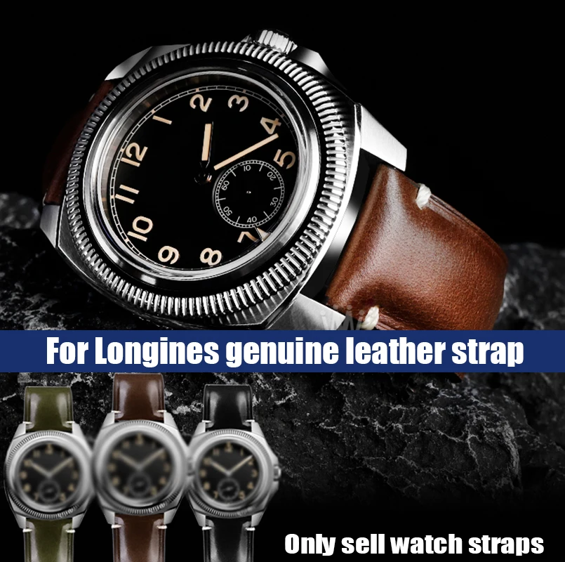 Per Longines Classic Riproduzione Bracciale L2.838 Czech Air Force 1935 Pilot Vintage Leather Watch Strap 22*19Mm Cinturino Da Uomo