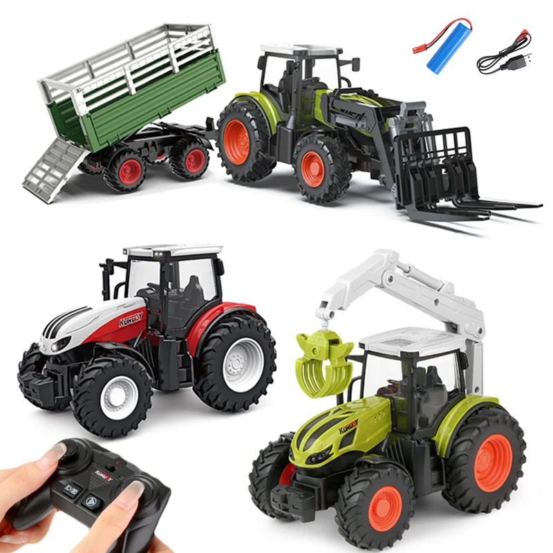1: 24 Rc Rimorchio Per Trattore Agricolo Con Led 2.4G Telecomando Simulato Camion Agricolo Macchina Modello Di Veicolo Giocattoli Per Ragazzi