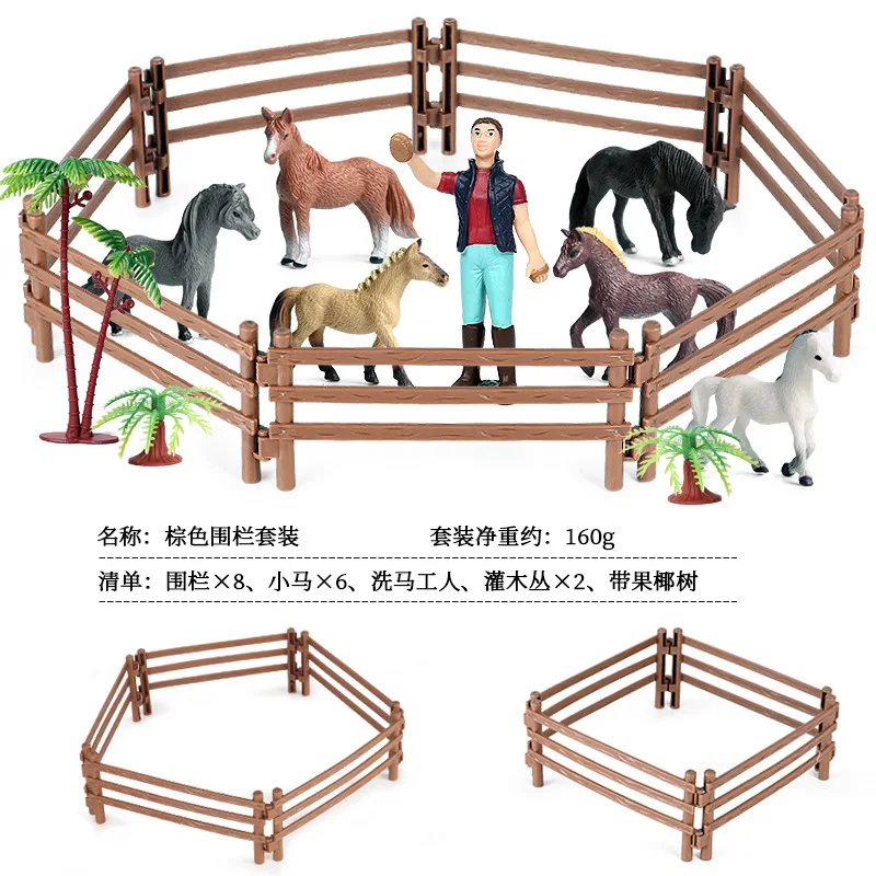 Accessori Per Recinzione Simulata Fattoria Cowshed Sand Table Micro Landscape Decor Mucca Pecora Cavalli Elefanti Modello Animale Giocattoli Figurine