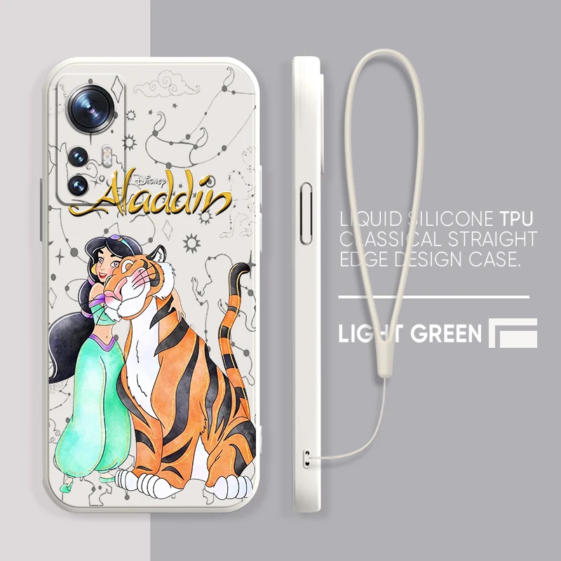 Aladin Jasmine Cartoon Per Xiaomi Mi 13 12 12T 11 11T 10 10T 9 9Se Lite Pro Ultra A3 Custodia Per Telefono In Corda Liquida Morbida In Silicone