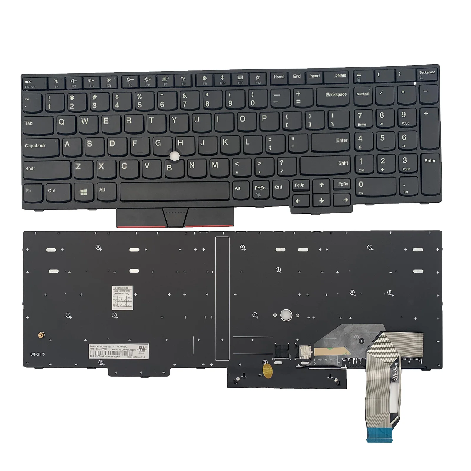 Nuovo Inglese Usa Per Tastiera Lenovo Thinkpad P52 P53 P53S P72 P73 (20Qr, 20Qs)