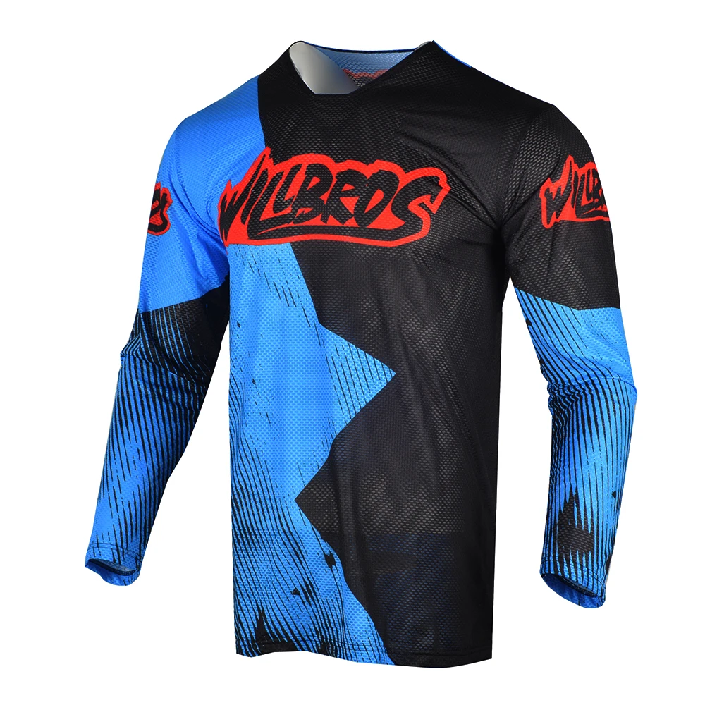 Mx Bmx Dirt Bike Jersey Motocross Manica Lunga Enduro Off Road T-Shirt Willbros Mountain Bicycle Blue Clothes For Men