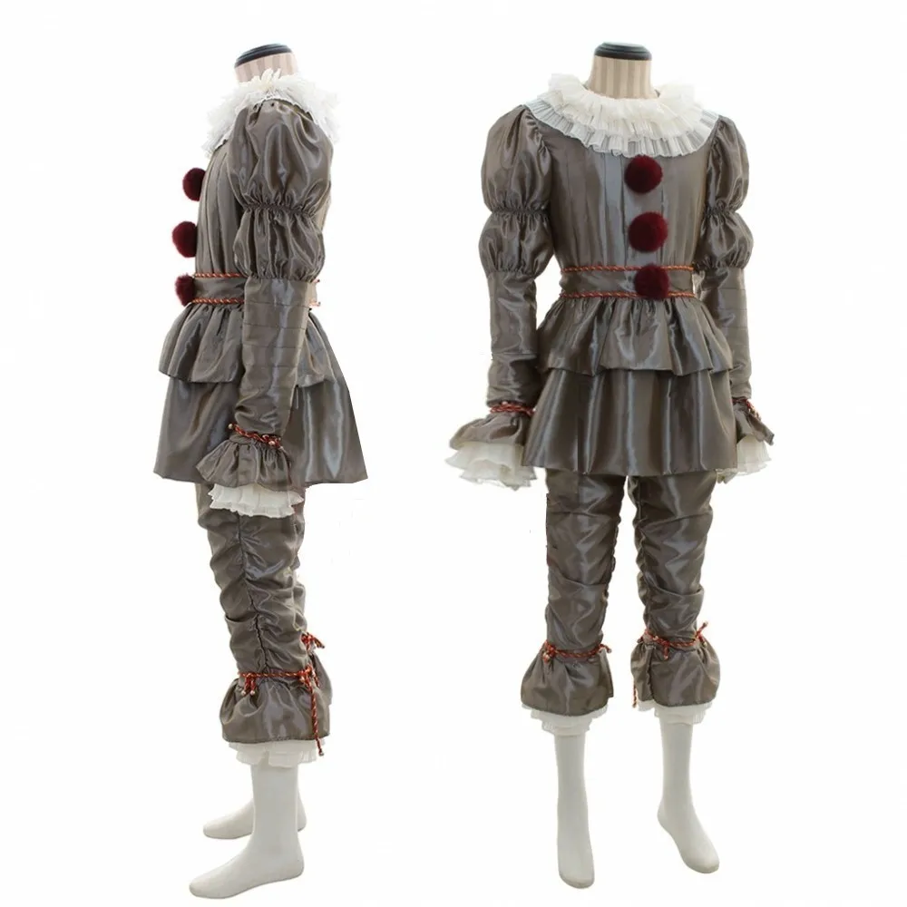 Halloween Movie Cosplay Cos Mask Horror Clown Party Costume Cosplay Clown Grey Gold Costume Cosplay