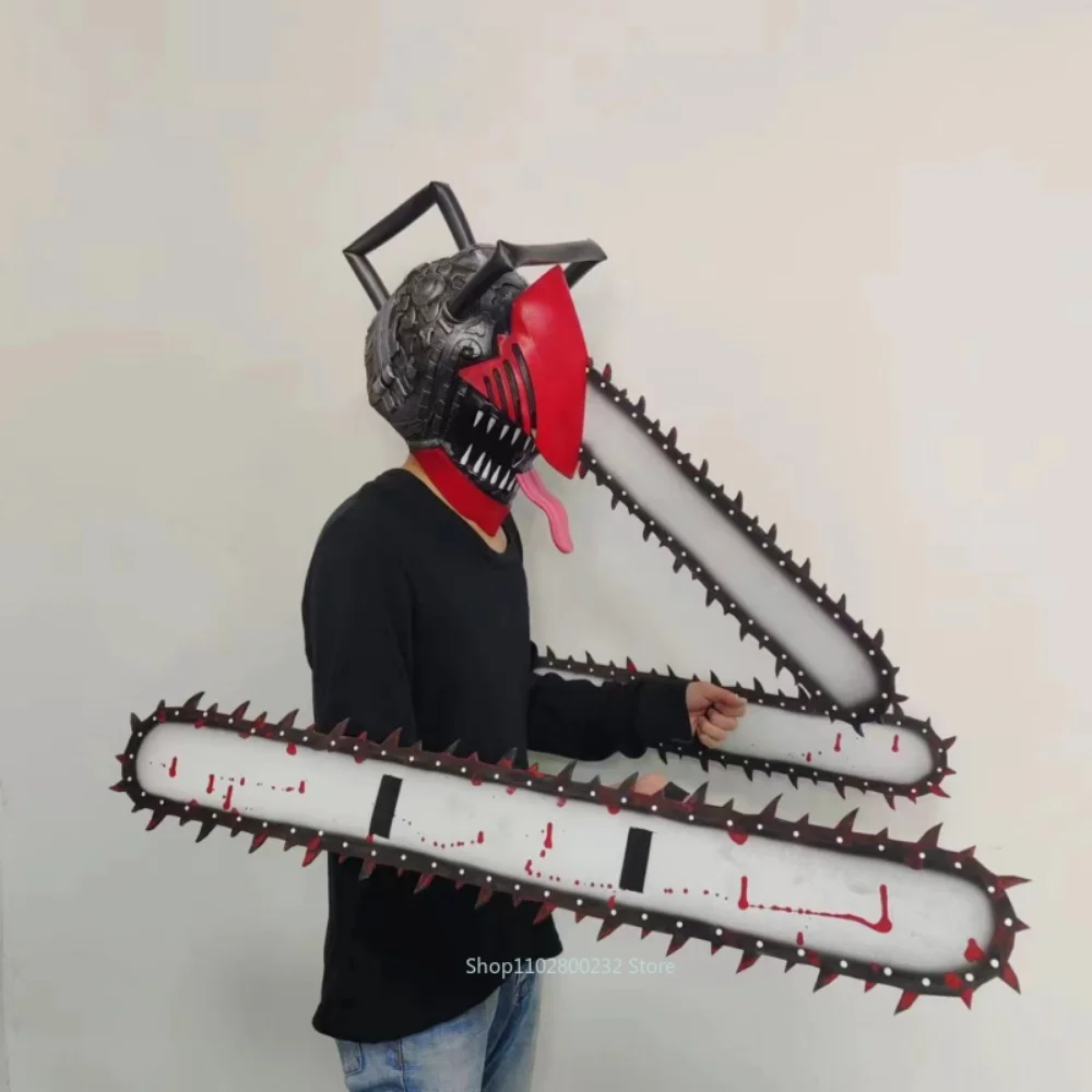 Anime Chainsaw Man Helmet Costume Cosplay Denji Mask Chainsawman Devil Latex Adult Headwear Dress Up Puntelli Regali Di Halloween