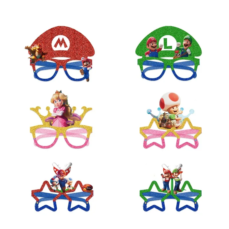 Cute Super Mario Party Glasses Photo Prop Costume Di Halloween Super Mario Mask Decorazioni Per Feste Di Compleanno Regalo Di Compleanno Per Bambini
