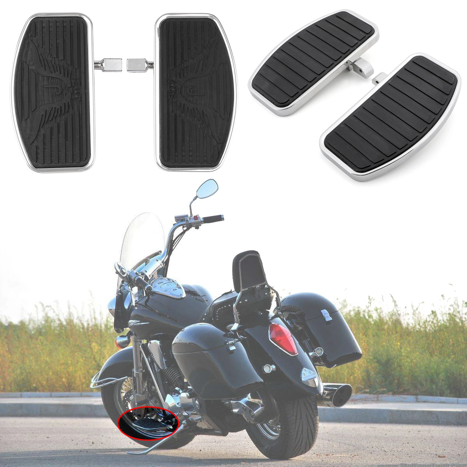Moto Pedane Per Honda Shadow Aero 750 Vt750 Per Yamaha Xvs Vstar 400 650 Xvs650 Drag Star 600 Virago Xv250 Accessorio