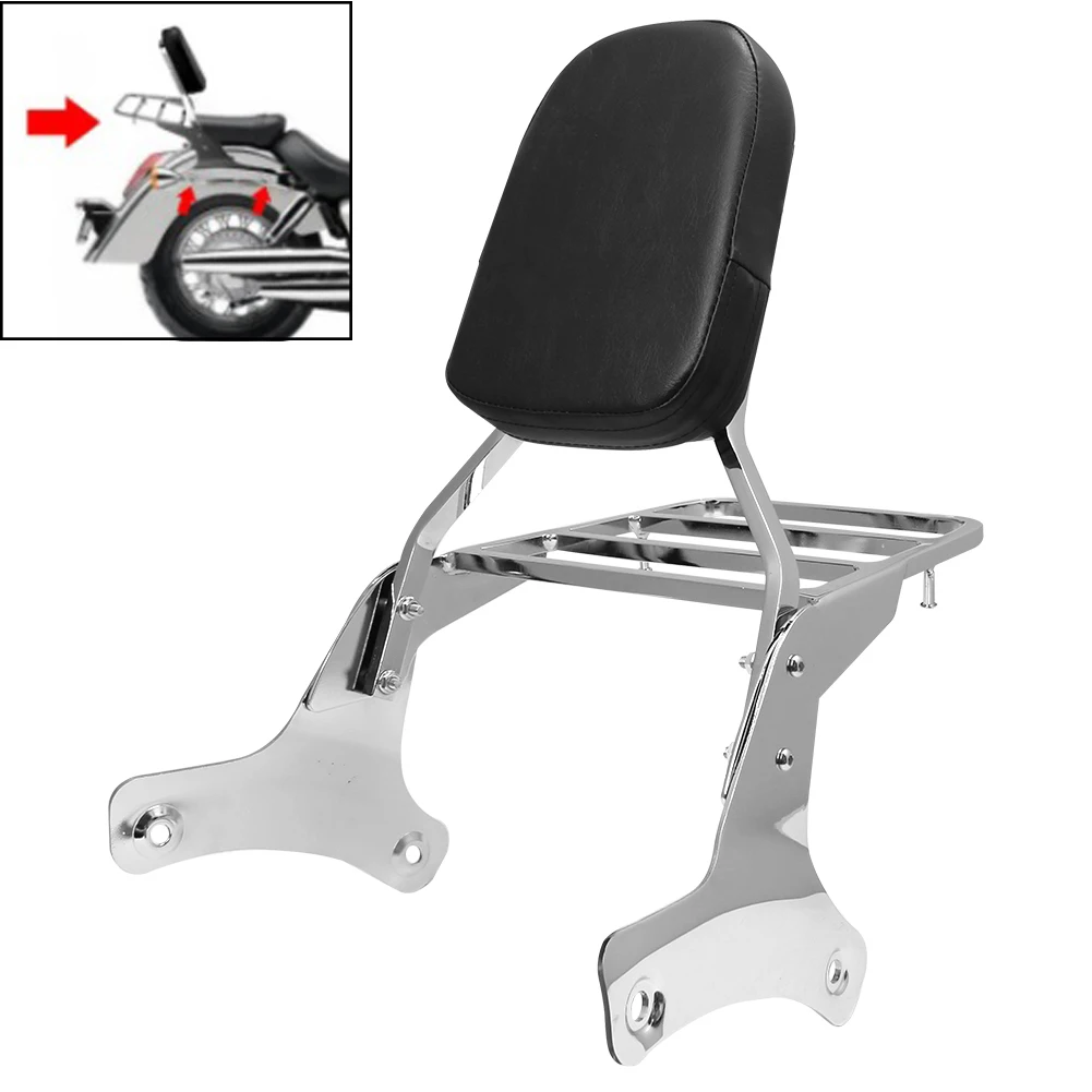 Moto Chrome Posteriore Sissy Bar Schienale Portapacchi Per Honda Shadow Ace Vt400 Shadow Ace Vt750 C2 Rc44 1992-1998 1997-2003