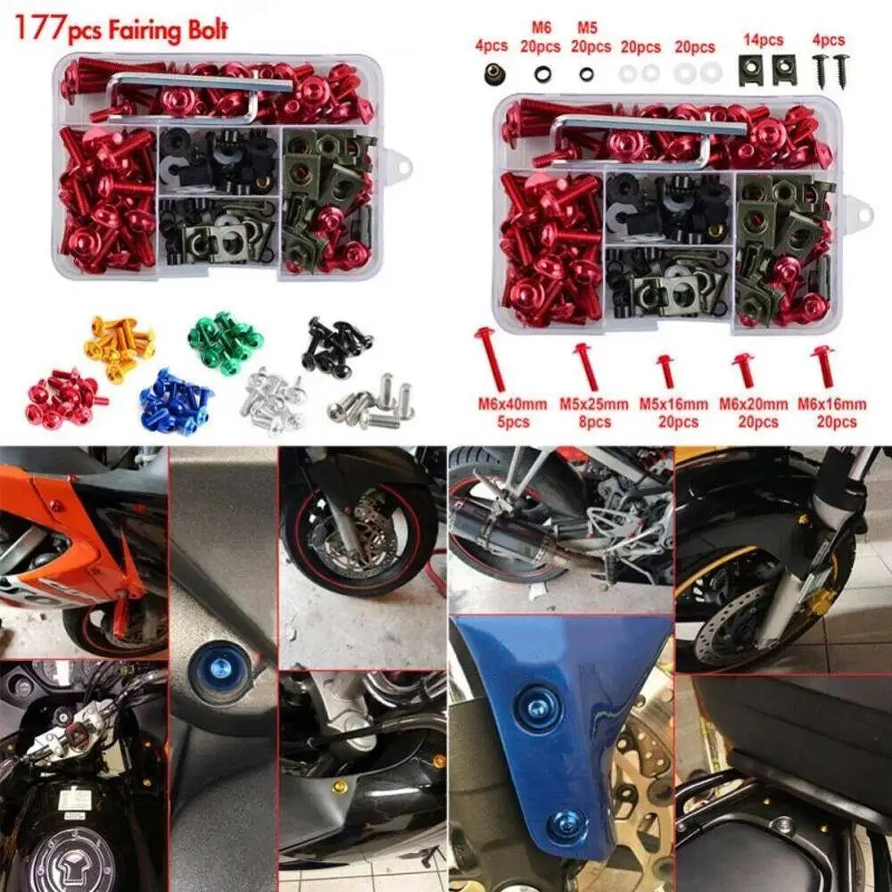 Viti Moto Set Carenatura Bullone Dadi Corpo Per Honda Vfr 800 Xr250 Hepa 125 Shadow 125 Cb1300 X Adv 750 Grom Msx125 Xr 400