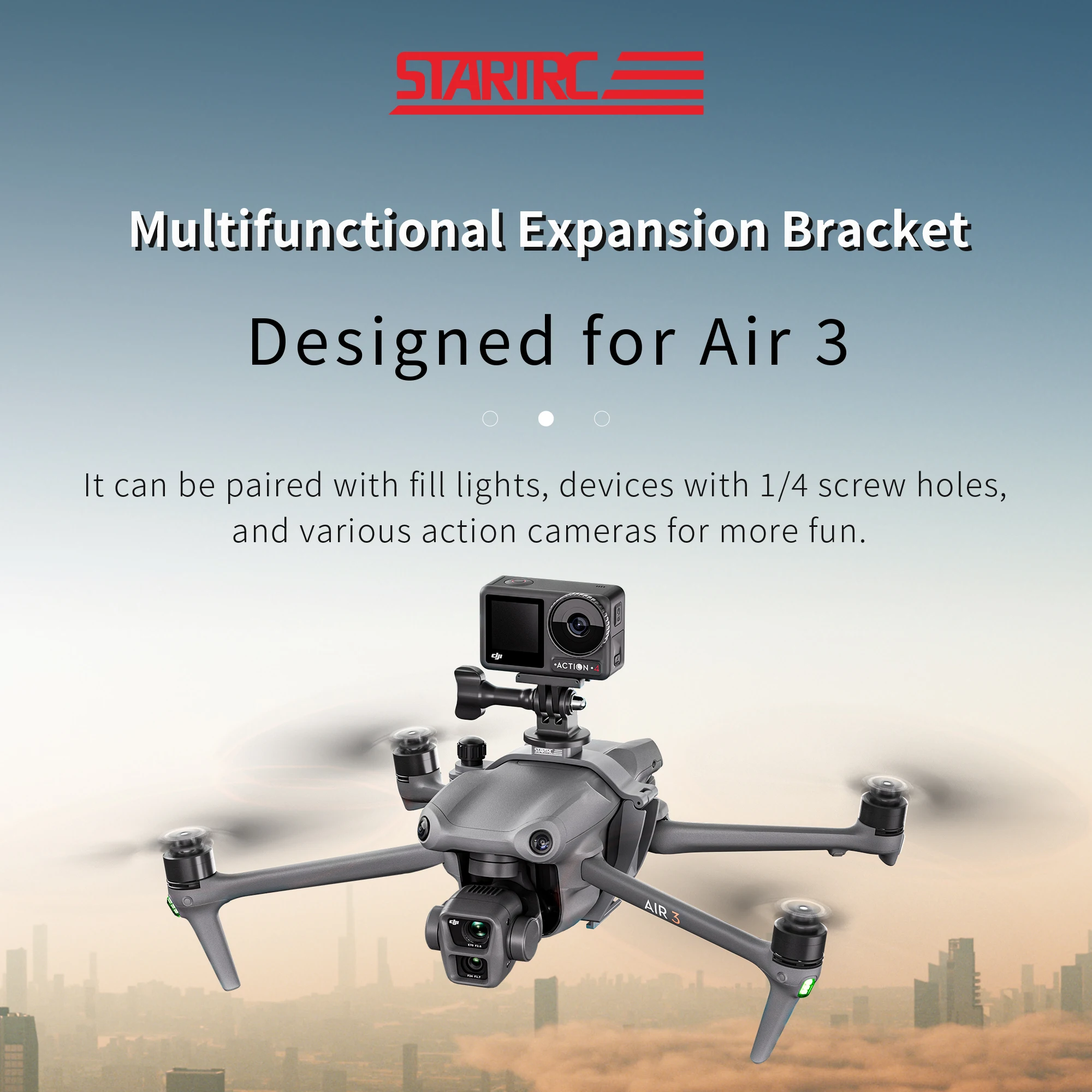 Adattatore Per Fotocamera Per Dji Air 3 Adattatore Per Montaggio Connettore Superiore Drone Per Accessori Drone Gopro Action Camera