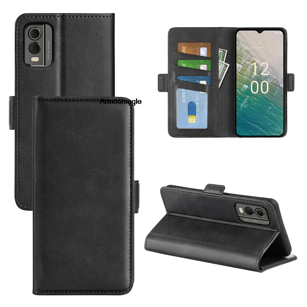 Custodia Per Nokia C32 4G Portafoglio In Pelle Flip Cover Vintage Magnet Phone Case Guard Protector On Per Nokia C32 4G Coque Saver Shield