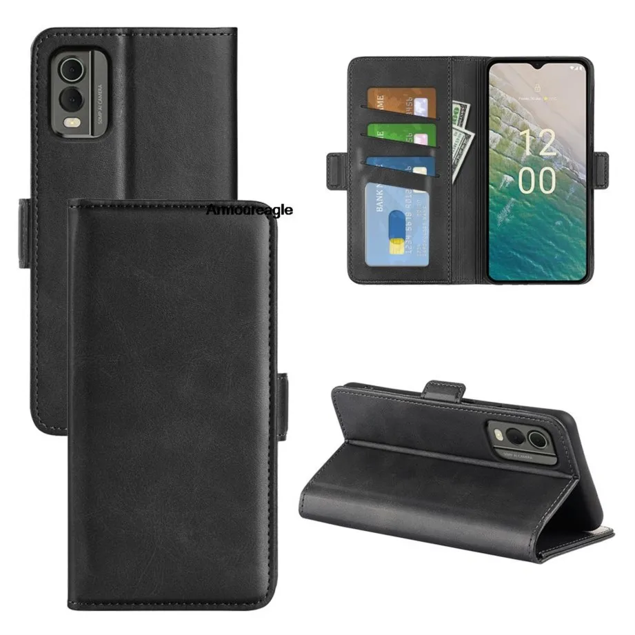 Custodia Per Nokia C32 4G Portafoglio In Pelle Flip Cover Vintage Magnet Phone Case Guard Protector On Per Nokia C32 4G Coque Saver Shield