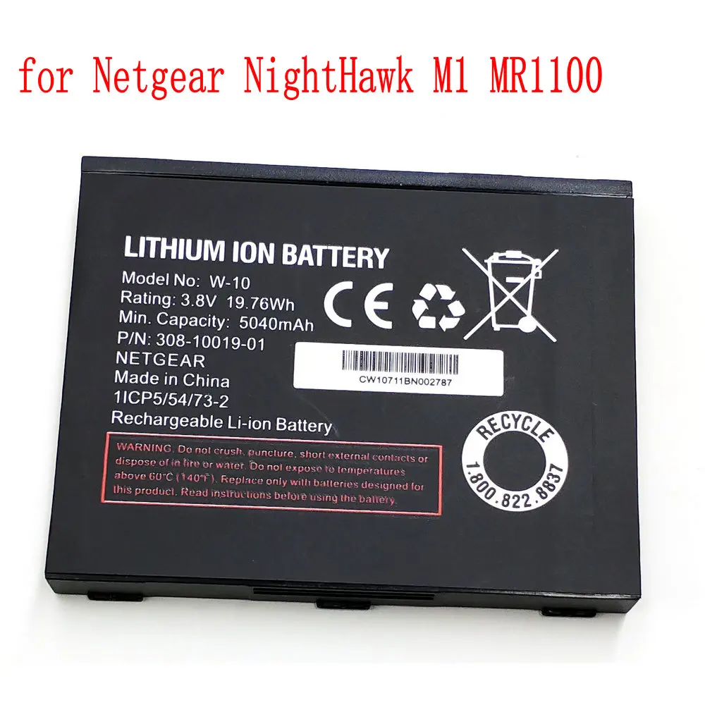 Batteria Originale 3.8V 5040Mah W-10 Per Batterie Ricaricabili Router Wireless Netgear Nighthawk M1 Mr1100 W10