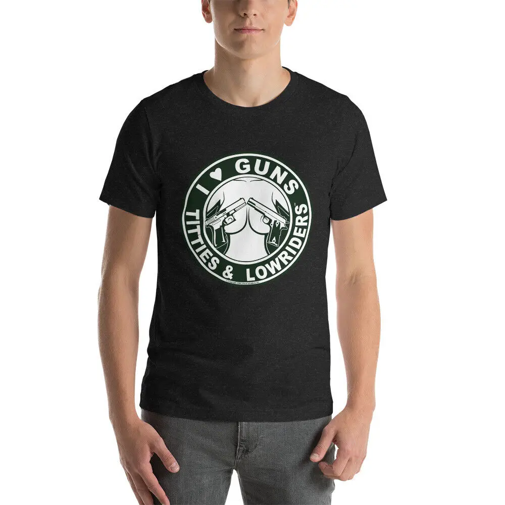 I Love Guns Titties & Lowriders T-Shirt, America, Unico, Vintage, Divertente