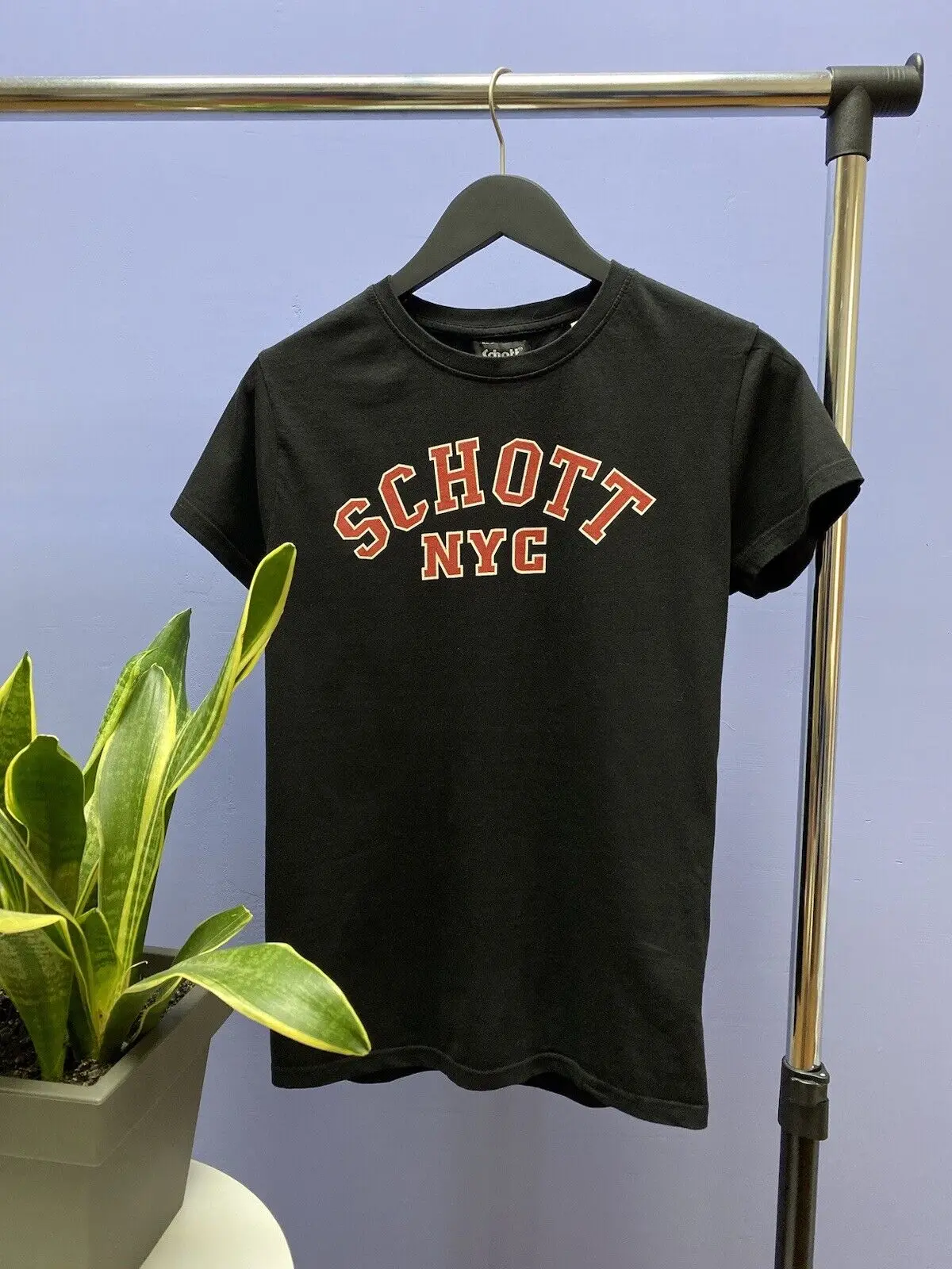 Schott Nyc Grande Logo T Shirt Taglia S Uomo Nero Piccolo Girocollo