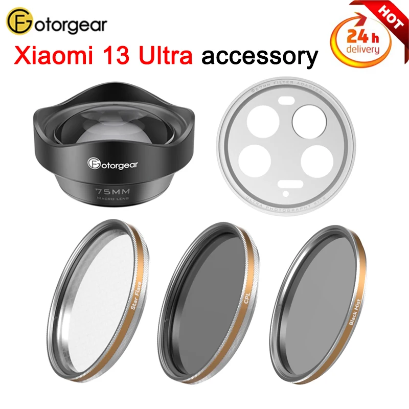 Fotorgear Per Xiaomi 13 Custodia Per Telefono Ultra Verde/Bianca 67Mm Filtro Per Telefono Star Flare/Black Mist/Filtro Cpl E Anello Adattatore Da 17Mm