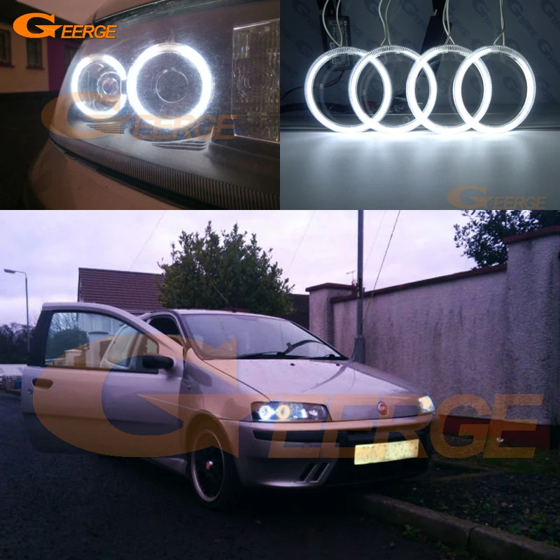 Per Fiat Punto Mk2 188 1999 2000 2001 2002 2003 Eccellente Ultra Bright Ccfl Angel Eyes Halo Rings Kit Light
