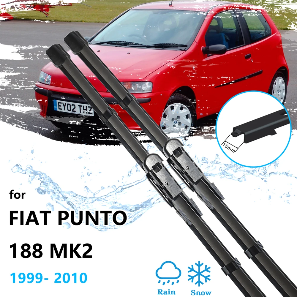 2X Per Fiat Punto Classic 188 Mk2 1999 ~ 2010 Tergicristalli Spazzole A Lama In Silicone Parabrezza Parabrezza Bracci Pulizia Auto Dropshipping