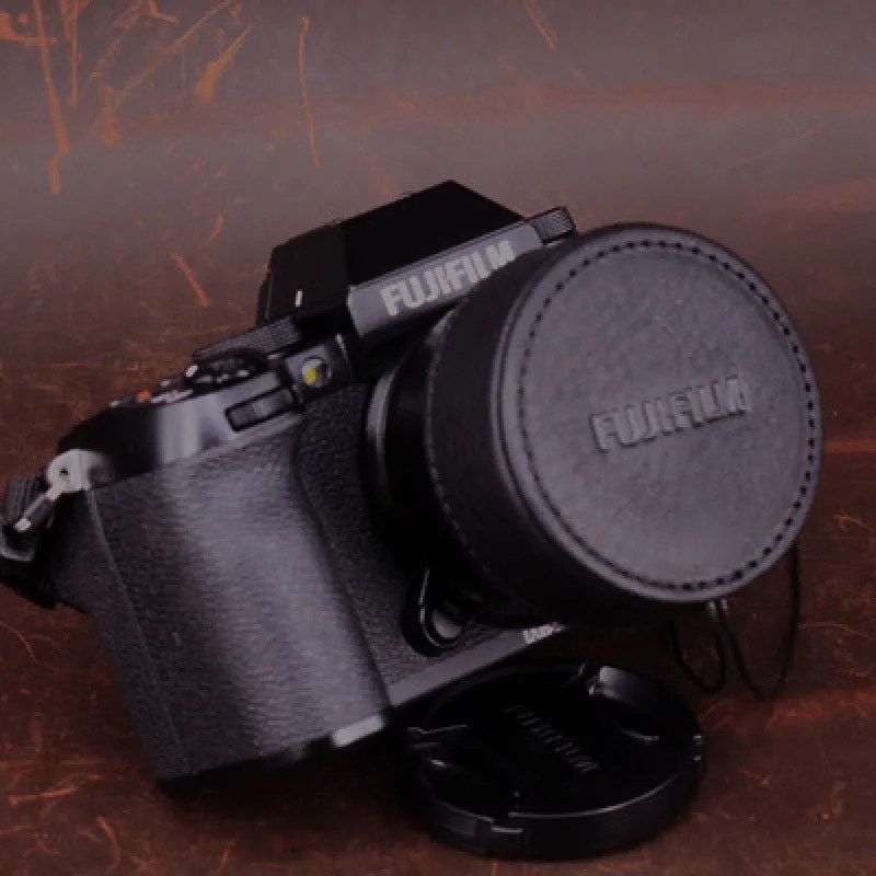 Copriobiettivo In Vera Pelle Di Vacchetta Artigianale Per Obiettivo 15-45 Copriobiettivo Di Protezione Impermeabile Per Fotocamera Fujifilm Fuji Xs10 