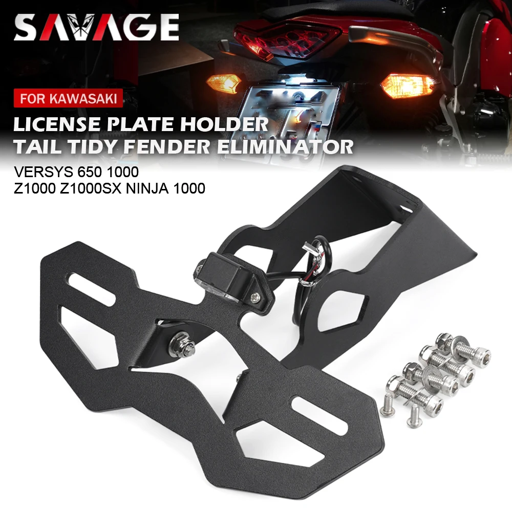 Porta Targa Per Kawasaki Versys 650 1000 Ninja Z1000 Z1000Sx Accessori Moto Led Tail Tidy Fender Eliminator