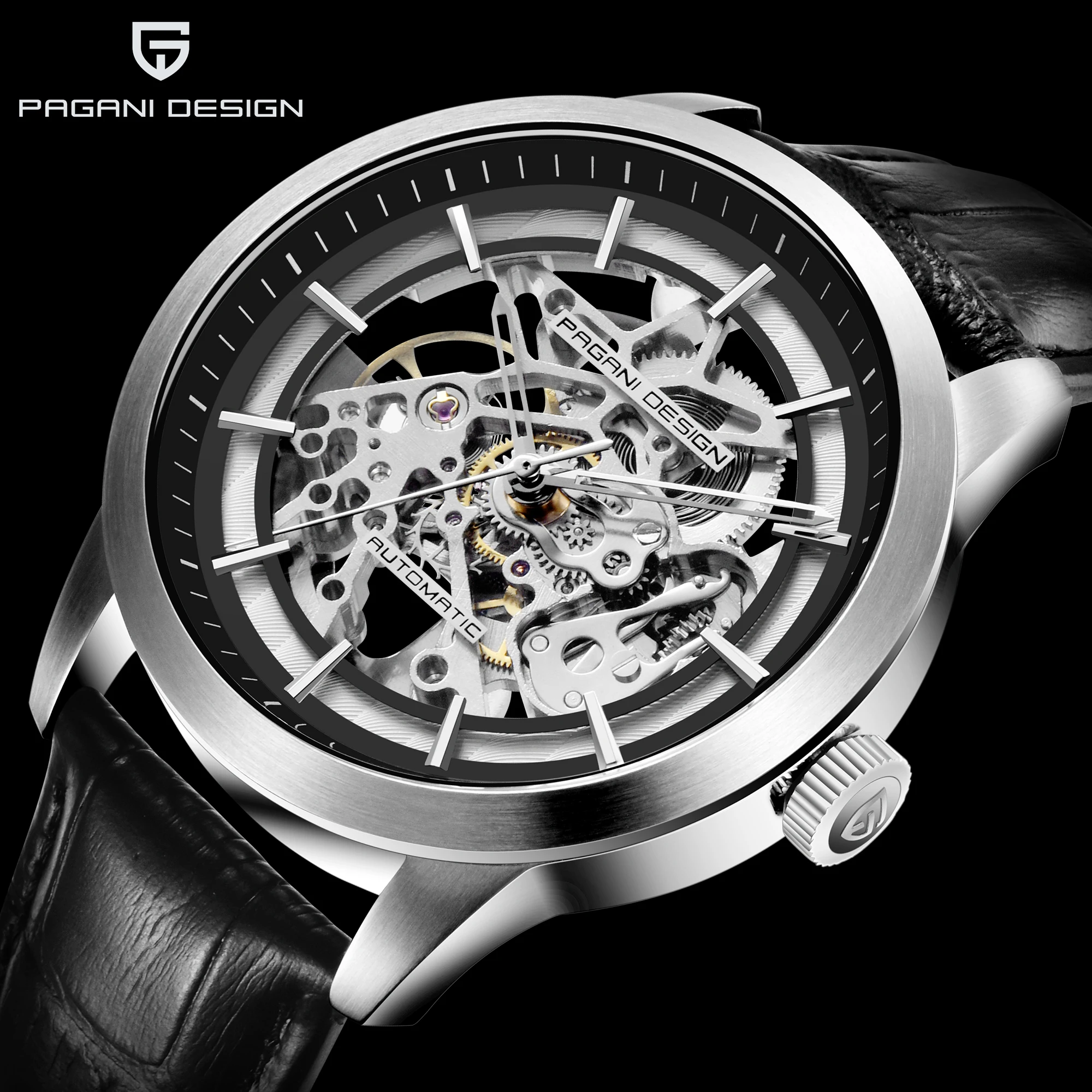 2022Pagani Design Skeleton Hohl Leder Mеner Uhr Luxus Edelstahl Maschine Mеnlichen Uhr Mеner Agriturismi Uhr Relogio Masculi