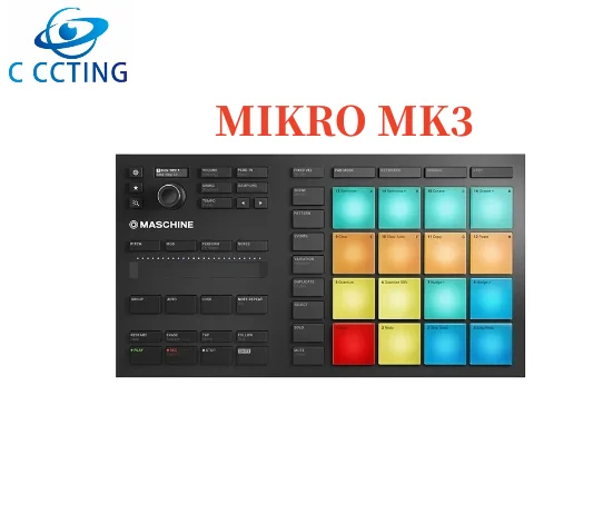 Ni Maschine Mikro Mk3 Compatto, Produzione Musicale 16 Cuscinetti Grandi E Sensibili Alla Velocità Per Una Facile Batteria A Due Mani