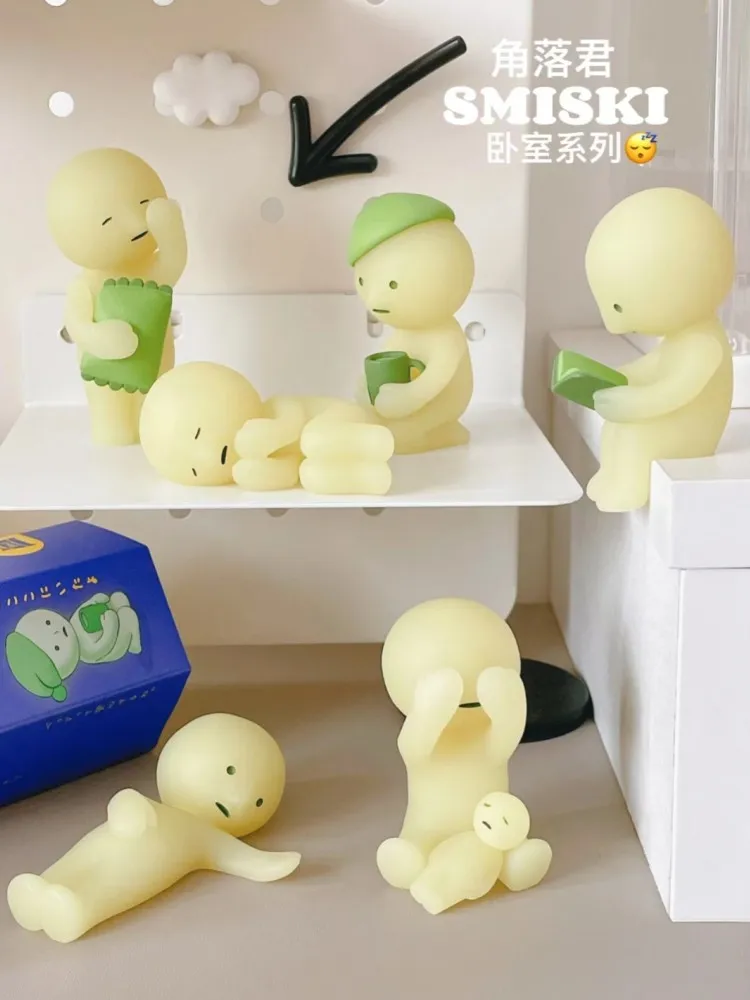 Smiki Blind Box Bed Series Nottilucente Mini Figure Bambola Misteriosa Scatola A Sorpresa Decorazione Della Scrivania Ornamenti Kid Kawaii Toy Gift