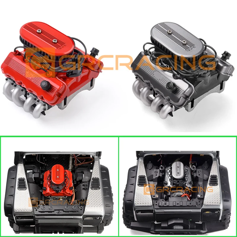 1 Set Simulazione V8/F76 Radiatore Ventola Coperchio Motore Per 1/10 Rc Crawler Car Traxxas Trx4 Trx6 G500 Scx10 D90 Vs4 Aggiornamento