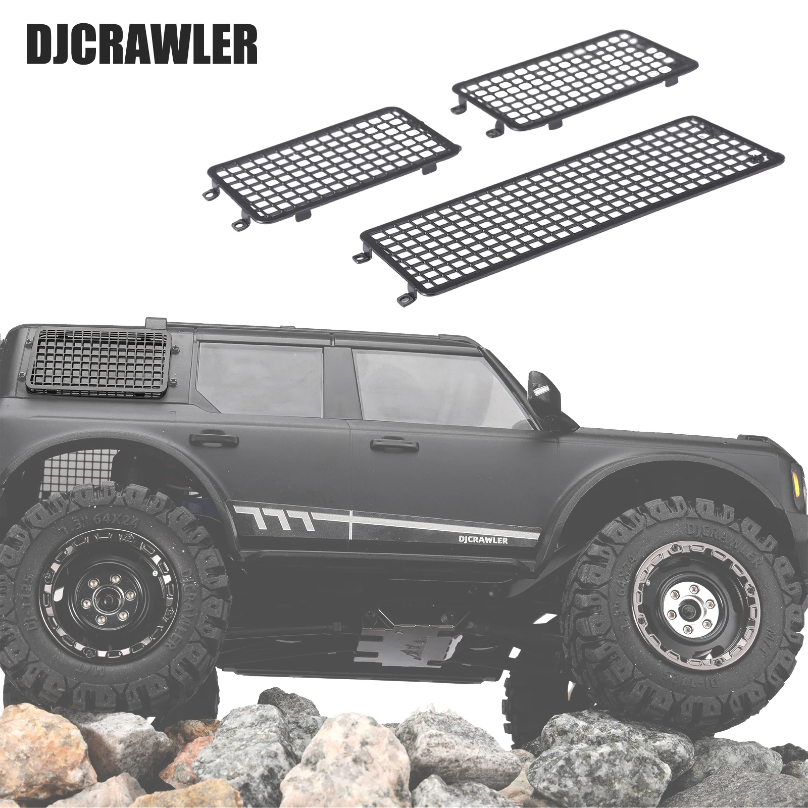 Djc Metal Stereo Window Mesh Side Lunotto Posteriore Mesh Net Per Trx-4M 1/18 Bronco Trx4M Rc Climbing Car Upgrade Accessori