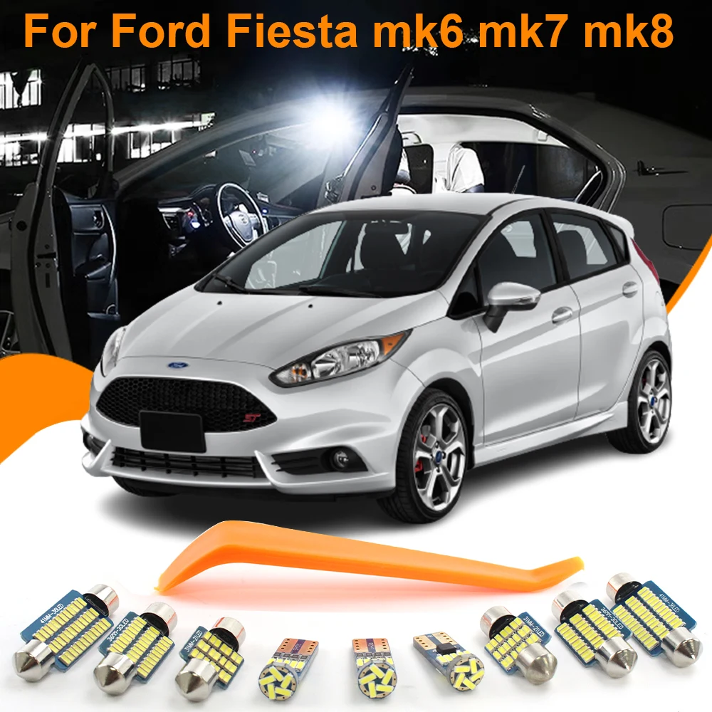Car Led Interior Light Canbu Per Ford Fiesta Mk6 Mk7 Mk8 St Rs 2003-2023 Accessori Dome Read Trunk Lights Lampade Targa