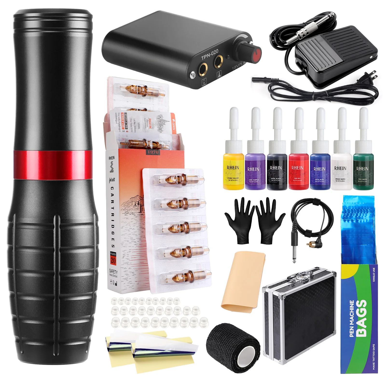 Kit Per Macchinette Per Tatuaggi Set Completo Di Cartucce Per Sopracciglia Con Penna Rotante Kit Di Tatuaggi Professionali Per Body Art Del Tatuaggio