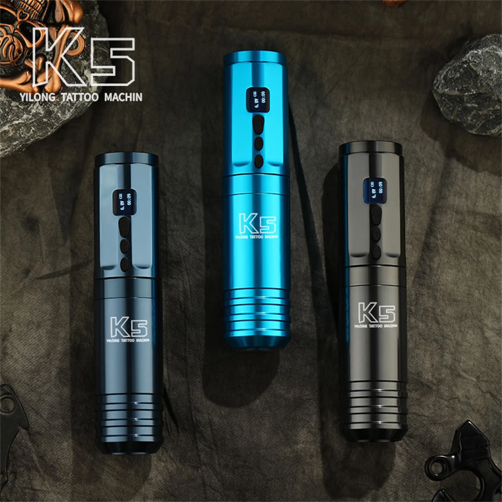 Yilong Wireless Tattoo Pen Display Lcd Stigma Tattoo Machine Pen Battery Pmu Permanent Professional Tattoo Gun Tattoo Makeup