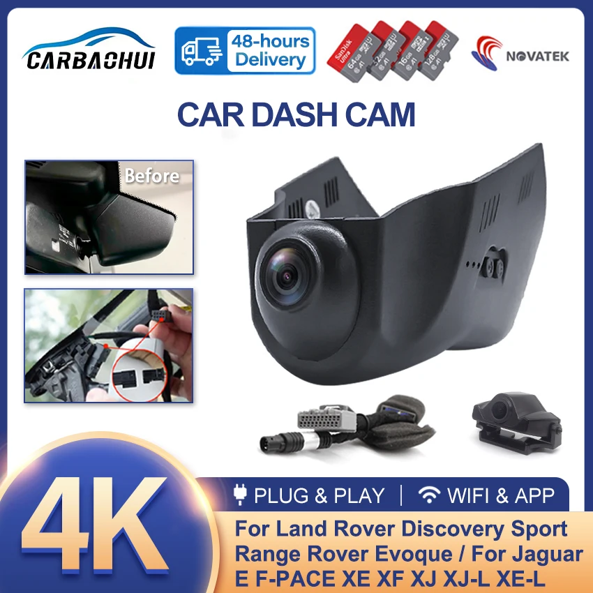 Nuovo! 4K Plug And Play Car Dvr Camera Dash Cam Per Land Rover Discovery Sport Range Rover Evoque Jaguar E F Pace Xe Xf Xj Xjl Xel