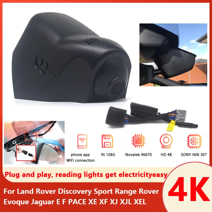 Nuovo! 4K Plug And Play Car Dvr Camera Dash Cam Per Land Rover Discovery Sport Range Rover Evoque Jaguar E F Pace Xe Xf Xj Xjl Xel
