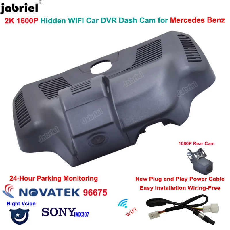 Dash Cam 2K 1600P 24H Wifi Car Dvr Registratore Di Guida Per Mercedes Benz Glb 200 4Matic Eqb 350 4Matic Amg Glb 35 4Matic 2019-2023