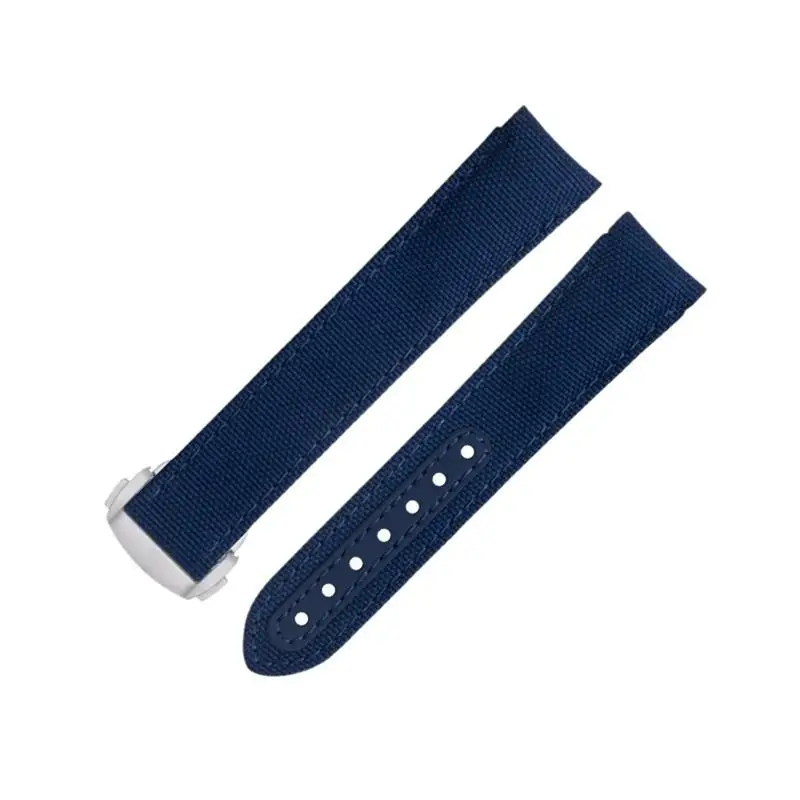Pcavo 20Mm Cinturino Curvo Per Cinturino Omega Per At150 Seamaster 300 Planet Ocean De Ville Speedmaster Blue Line High