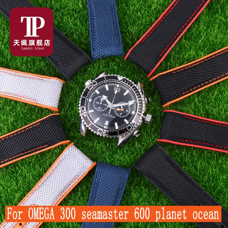 Interfaccia Cinturino Curvo Per Omega 300 Seamaster 600 Planet Ocean Cinturino Pieghevole Fibbia Accessori Per Orologi In Nylon Siliconico