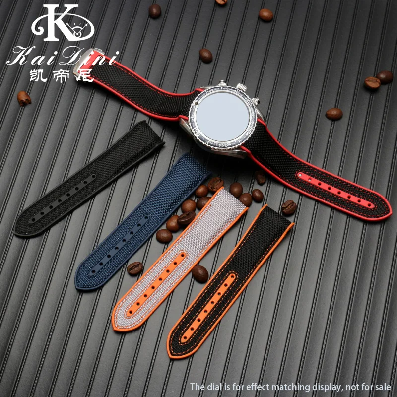 Cinturino Curvo Per Omega Seamaster 300 Ocean Speedmaster 8900 Planet Ocean 20M 22Mm Tessuto Nylon Gomma Bracciale Da Uomo Cinturino