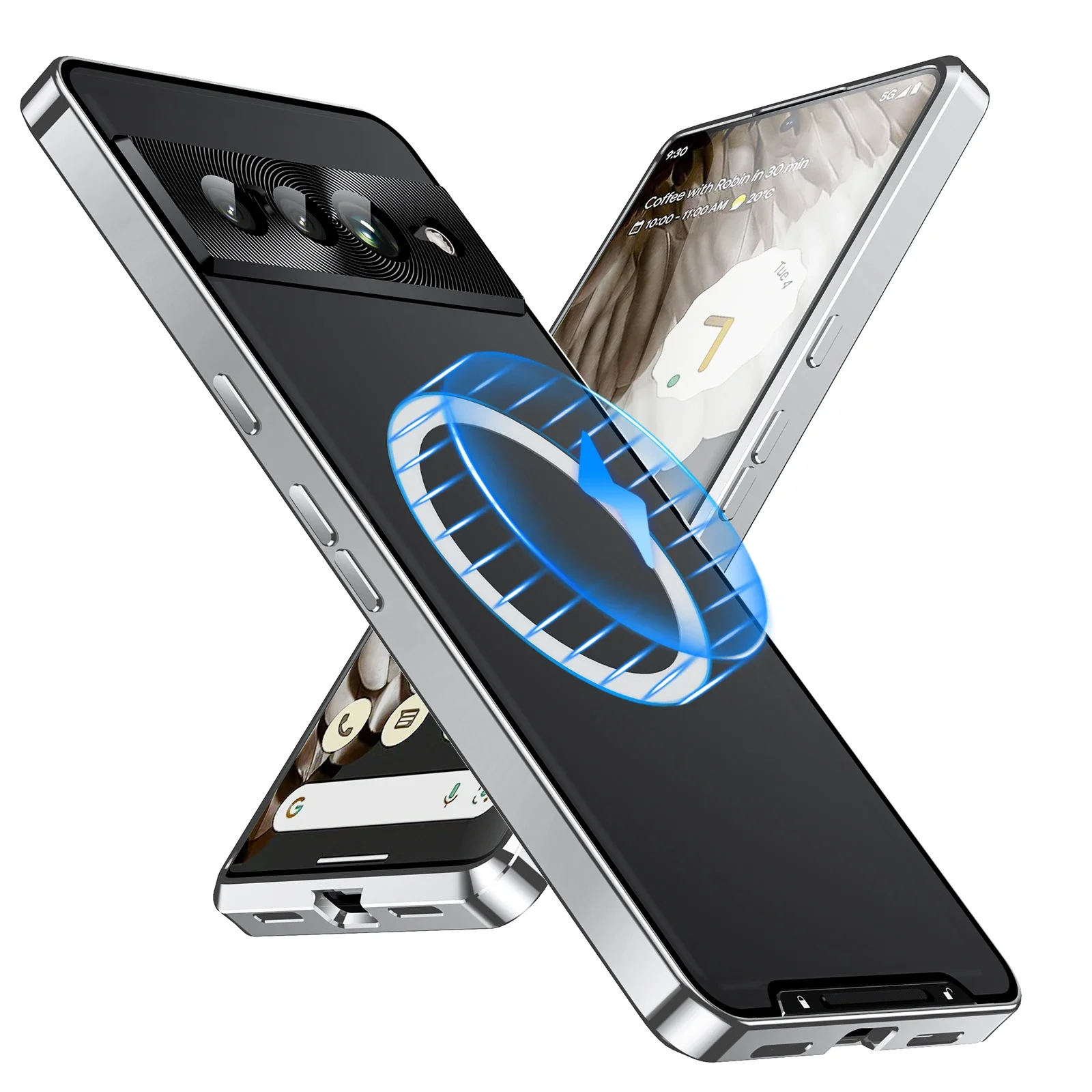 Nuovo Streamer Guscio In Metallo Smerigliato Per Google Pixel 8 Pro Telaio In Lega Di Alluminio Aerospaziale Copertura Magnetica Smerigliata Traslucid