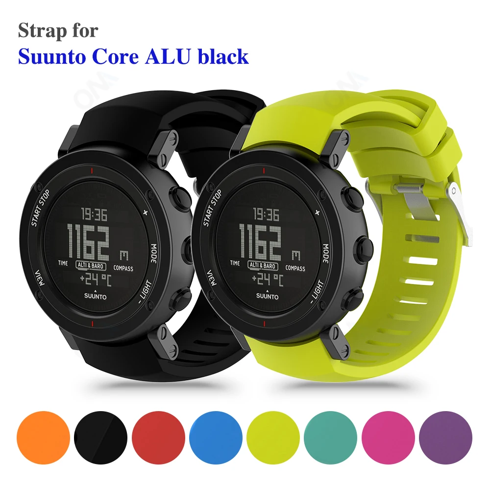 Cinturino Cinturino Per Suunto Core Alu Cinturino In Silicone Di Ricambio Per Bracciale Nero Per Suunto Core Alu Smart Watch Correa Accessori