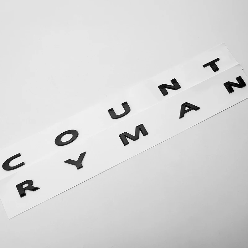 3D Abs Black Car Logo Countryman Emblem Letters Trunk Badge Decal Per Mini Cooper S R60 F60 Jcw Countryman Sticker Accessori