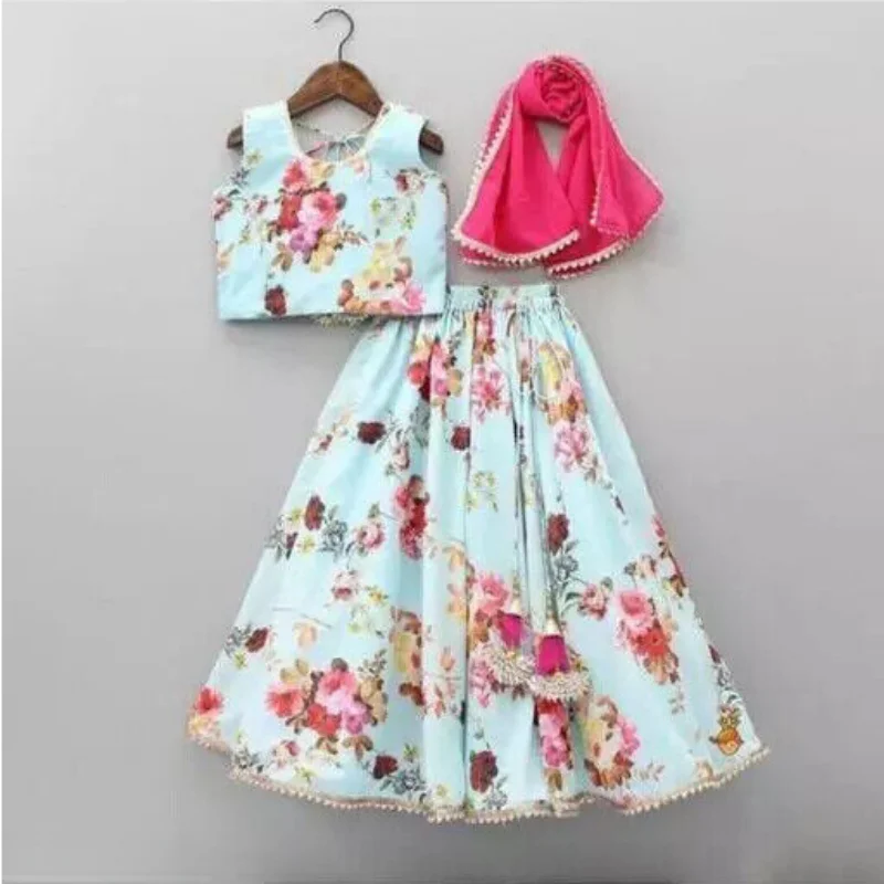 Indian Kids Girls Etnico Lehenga Choli Bollywood Wending Wear Vestiti Della Neonata
