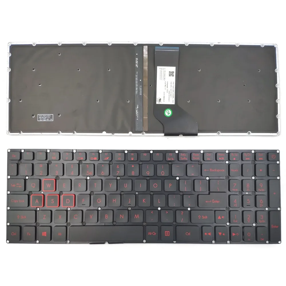 Nuovo Per Acer Nitro 5 An515-41-F6T3 An515-41-F6Vs An515-51-504A An515-41-53Yw An515-41-F1Xf An515-41-F5Rl Retroilluminata Tastiera Degli Stati Uniti