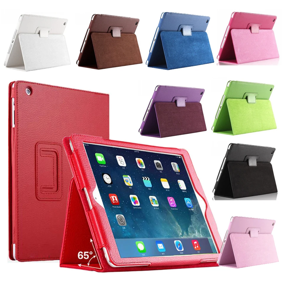 9.7 ''Stand Coque Per Ipad Air 1 Ipad Air 2 Custodia Flip Smart Auto-Sleep A1474 A1475 A1566 Pu Flip Cover Per Ipad Air 1 / 2 Cover
