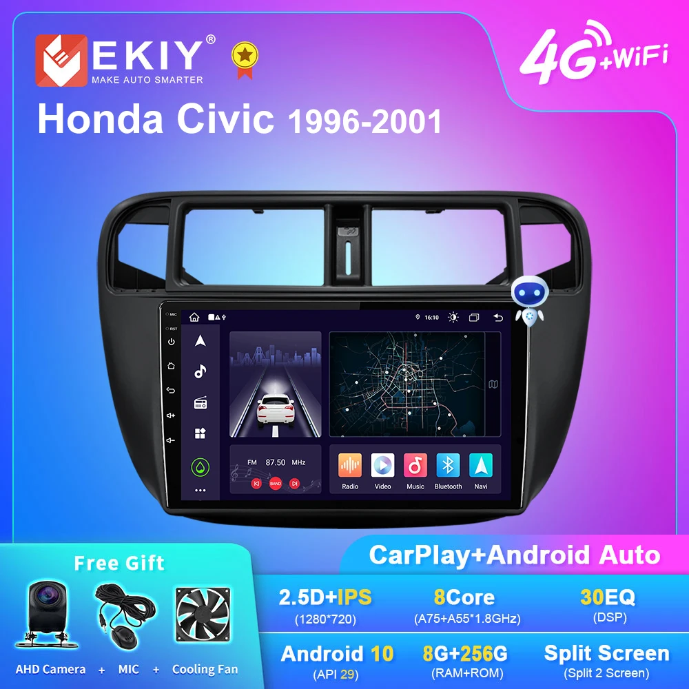 Ekiy X7 1280*720 Dsp Android 2Din Autoradio Per Honda Civic 1996-2001 Car Multimedia Video Player Navi Gps Stereo Tape Recorder